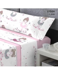 Juego de sábanas infantil LISSA coralina - Rosa