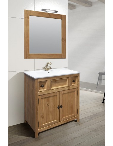 Mueble baño + espejo ARIZONA madera