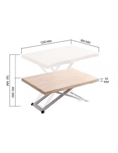 Mesa centro y comedor ZOE elevable