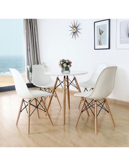 Pack mesa redon + 4 sillas NORDIK