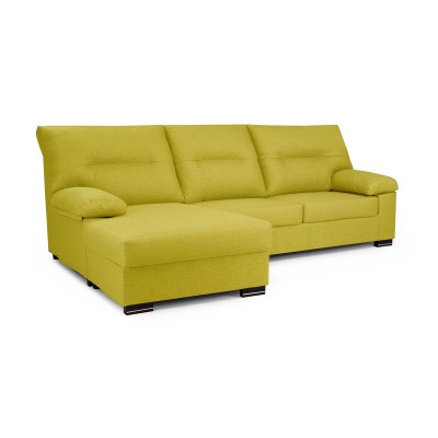 Chaiselongue GÉNOVA amarillo reversible 245 cm para salón