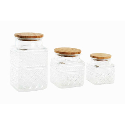 Set 3 bote cristal BAMBU