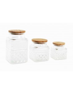 Set 3 bote cristal BAMBU