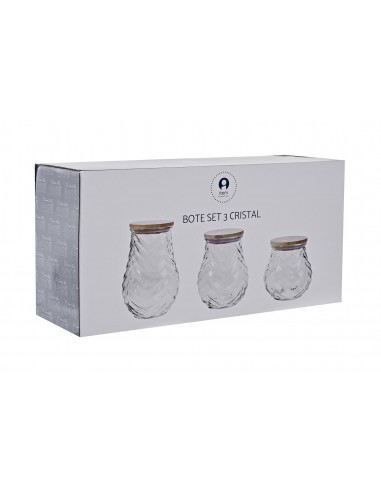 Set 3 bote cristal BAMBU