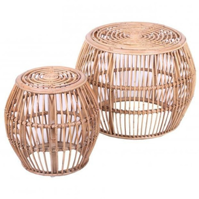 Set 2 mesitas LENA mimbre