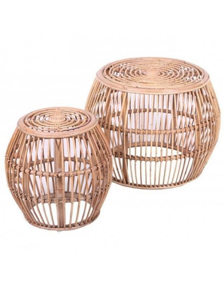 Set 2 mesitas LENA mimbre