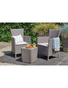 Mesa y 2 sillones YOWA capuccino