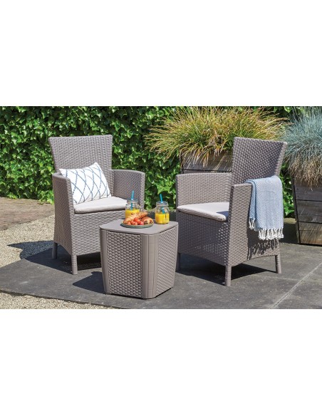 Mesa y 2 sillones YOWA capuccino