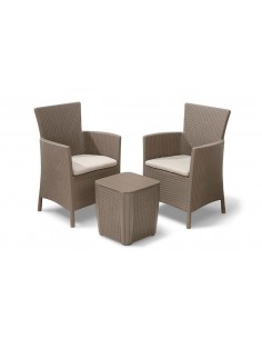 Mesa y 2 sillones YOWA capuccino 2