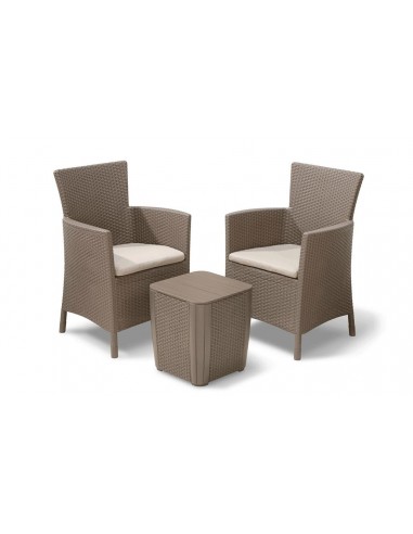 Mesa y 2 sillones YOWA capuccino