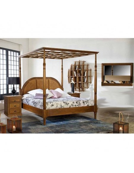 Cama 160x200 + 2 mesitas + espejo ALAMANDA