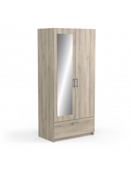 Armario 2 puertas + 1 cajón READY roble