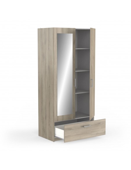 Armario 2 puertas + 1 cajón READY roble