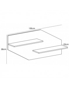 Respaldo LARA 130cm chaflan 2