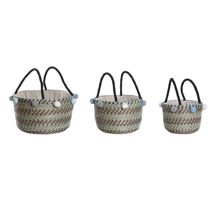 Cesta SEAGRASS pompon pequeña - Estilo y funcionalidad