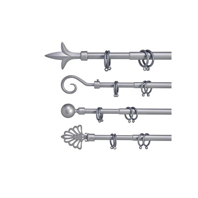 Barra Cortina Extensible 120-210 cm Plata Decorativa