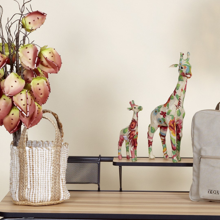 Figura JIRAFA flores 23cm