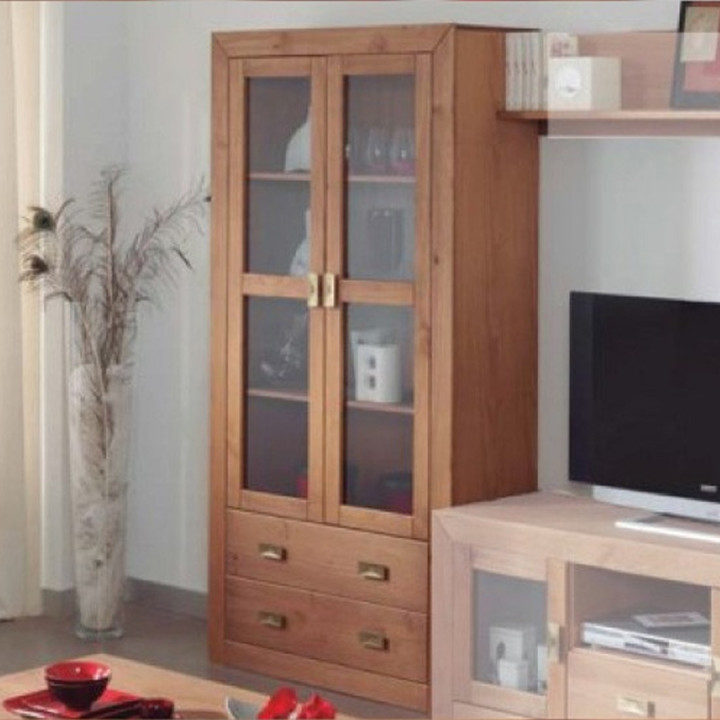 Vitrina BAHIA 2p + 2c - Madera Pino Maciza