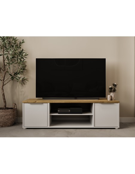 Mueble tv HAMILTON 135cm blanco mate