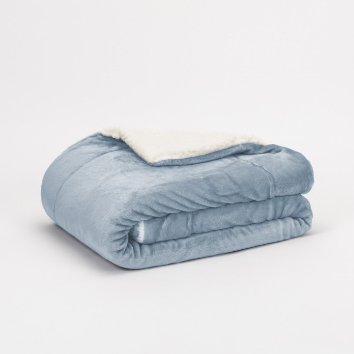 Manta Coralina+Sherpa 130x160 - Suavidad y Calidez