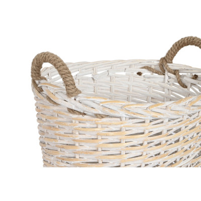 Cesta Leñera Oval Mediana - Ideal para Decoración y Almacenaje