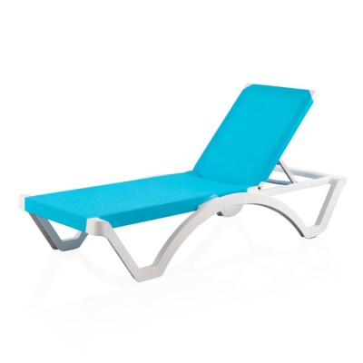 Tumbona MYKONOS azul - Respaldo reclinable y apilable