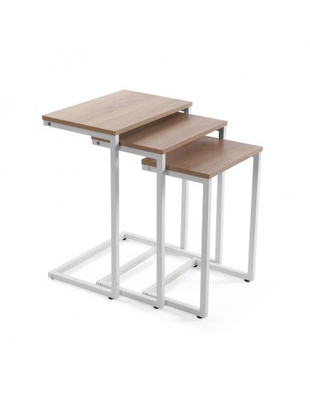 Set 3 mesas INDUSTRIAL white