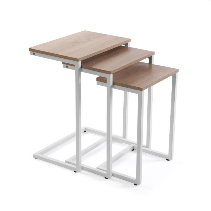 Set 3 mesas INDUSTRIAL white