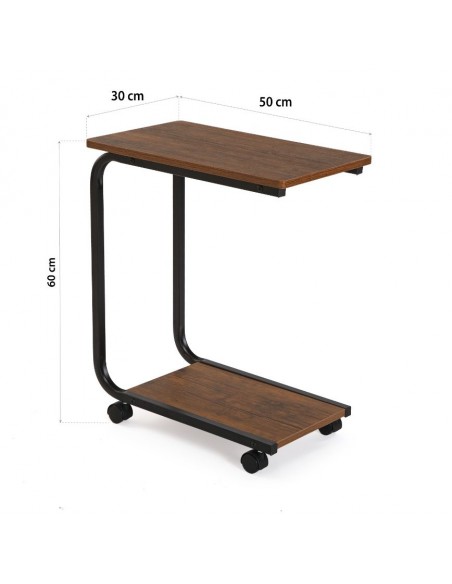 Mesa AUXILIAR negra con rueda