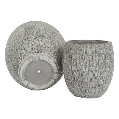 Macetero "P" MAGNESIA - Elegante acabado gris y duradero