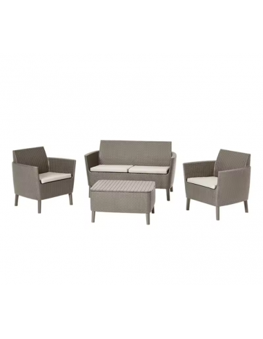 Set SALEMO 2 sillones + sofá + mesa capuc