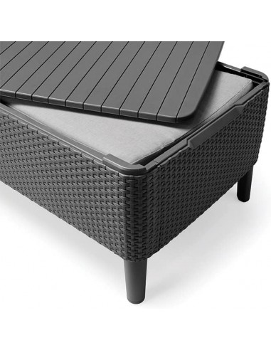 Set SALEMO 2 sillones + sofá + mesa grafito