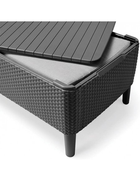 Set SALEMO 2 sillones + sofá + mesa grafito