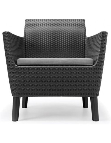 Set SALEMO 2 sillones + sofá + mesa grafito