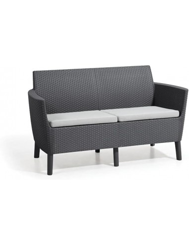 Set SALEMO 2 sillones + sofá + mesa grafito