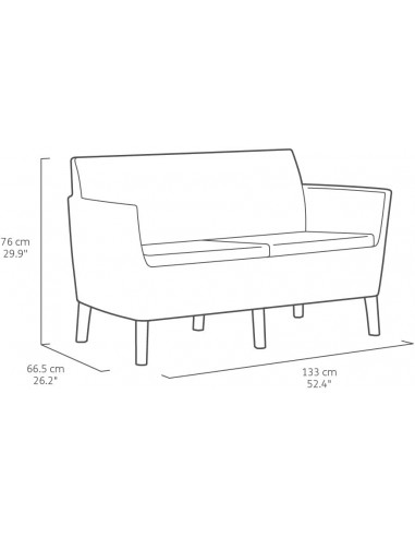 Set SALEMO 2 sillones + sofá + mesa grafito