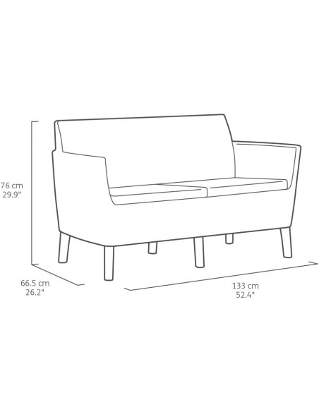 Set SALEMO 2 sillones + sofá + mesa capuc