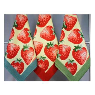 Paño cocina FRESAS 45x45 - 100% algodón individual