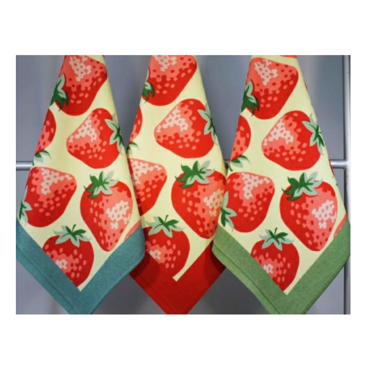 Paño cocina FRESAS 45x45 - 100% algodón individual