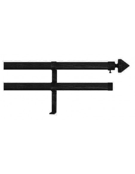 Barra cortina DOBLE ext 120 a 220 negro