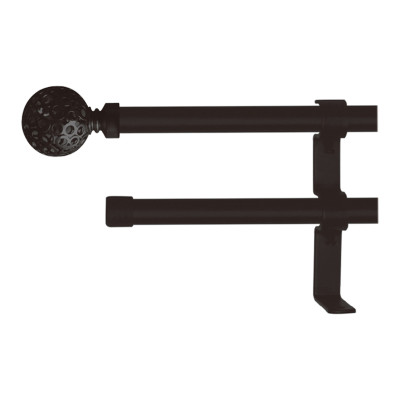Barra Cortina Doble Extensible 120-210 cm Negra
