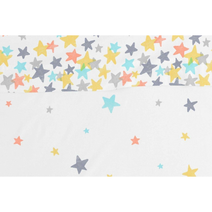 Juego de sábanas 179 - Estrellitas Coloridas en Blanco