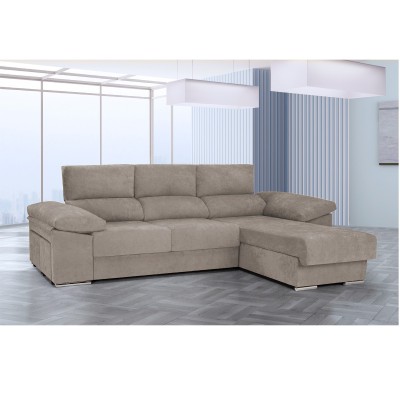 Chaise Longue IRIS café reversible con asientos deslizantes
