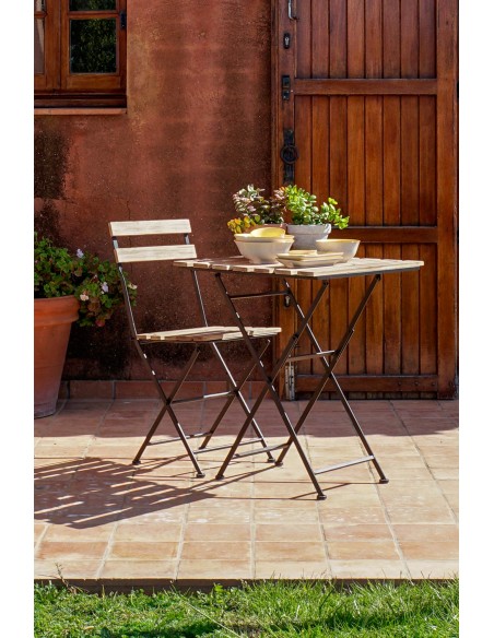 Set mesa + 2 sillas plegables PINO