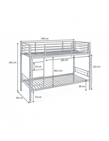 Litera ASSA 90x190 gris
