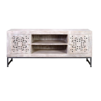 Mueble TV TALLADO - Diseño Elegante y Artesanal