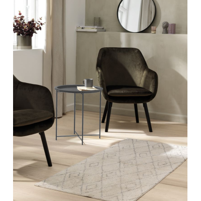 Mesa de Metal Gris Circular - Diseño Elegante y Duradero