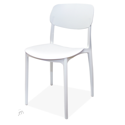 Silla PLASTIC blanca ligera y resistente para interiores