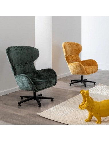 Sillón giratorio TEJI mostaza
