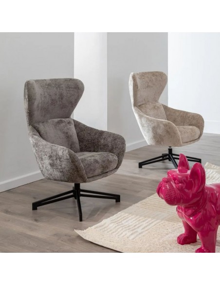 Sillón giratorio TEJI gris